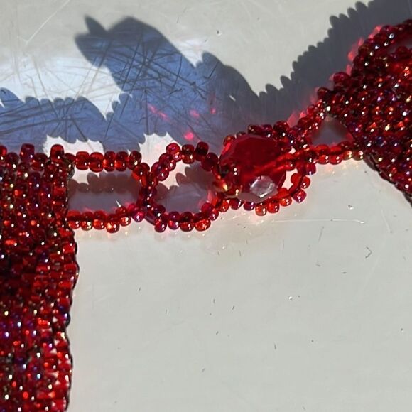 24 Strand Pill Bead Necklace - Red & Beautiful - Picture 11 of 12